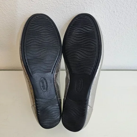Softwalk Sonoma Womens Sz 6.5 Platinum Leather Slip On Ballet Flats Comfort Shoe - Picture 10 of 10